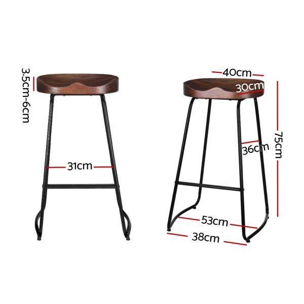 Artiss 2x Bar Stools Tractor Seat 75cm Black Online Hot Sale