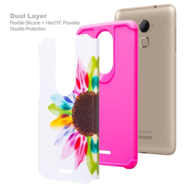 T-mobile REVVL Plus, Coolpad REVVL+ Plus Case, Slim Dual Layered Shock Resistant Hybrid Cover - Vivid Sunflower Hot on Sale