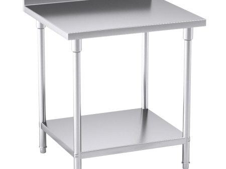 SOGA Commercial Catering Kitchen Stainless Steel Prep Work Bench Table with Back-splash 80*70*85cm Online Sale