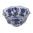 Ren Blue and White Centerpiece Decorative Bowl Fashion