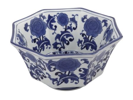 Ren Blue and White Centerpiece Decorative Bowl Fashion