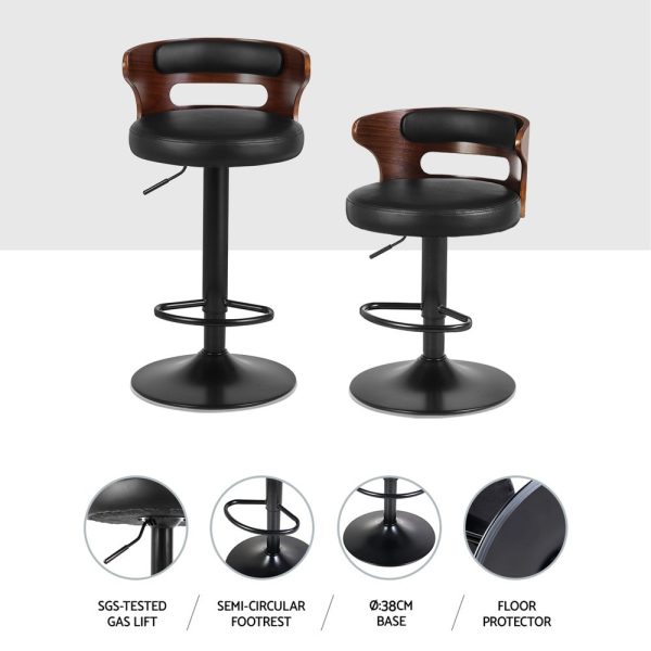 Artiss 4x Bar Stools Gas Lift Faux Leather Supply