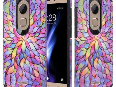 T-mobile REVVL+ Plus Case, Coolpad REVVL Plus Case, Slim Hybrid Dual Layer [Shock Resistant] Case Cover for Coolpad REVVL Plus - Rainbow Flower Fashion