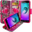 Galaxy J7 2016 Case, Magnetic Fold[Kickstand] Pu Leather Wrist Strap Wallet Case with ID & Credit Card Slot for Samsung Galaxy J7 2016   J710 - Heart Strings Online