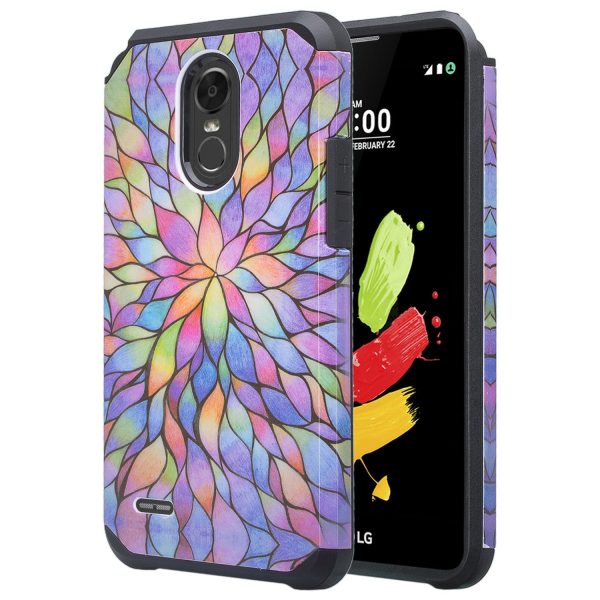 LG Stylo 3 Case, Stylo 3 Plus Dual Layered Shock Resistant Slim Hybrid Case for Stylo 3   Stylo 3 Plus - Rainbow Flower Cheap