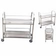 SOGA 2 Tier Stainless Steel Drink Wine Food Utility Cart 75x40x84cm Small Sale