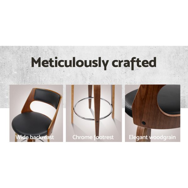 Artiss 2x Bar Stools Swivel Leather Chair 65cm on Sale