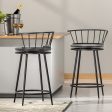 Artiss 2x Bar Stools Swivel Metal Chairs Fashion