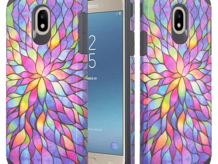 Samsung Galaxy J7 V 2nd Gen J7 Crown J7 Top J7 2018 J7 Star J7 Achieve J7 Refine J7 Aero J7 Aura Case, Slim Hybrid Dual Layer [Shock Resistant] Case Cover for Samsung Galaxy J7 2018 - Rainbow Flower For Cheap