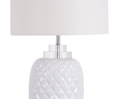 Island White Table Lamp Gloss Ceramic 68cmh - Note Description Online