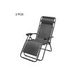 2 Pcs Zero Gravity Folding Reclining Chair (Black) Fashion