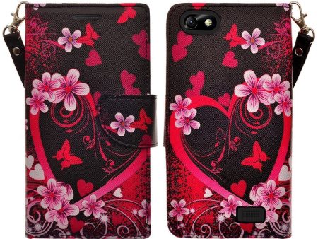 Apple iPhone 6s   6 Case, Wrist Strap Pu Leather Wallet Case with ID & Card Slots for Iphone 6S 6 - Heart Lillies For Sale