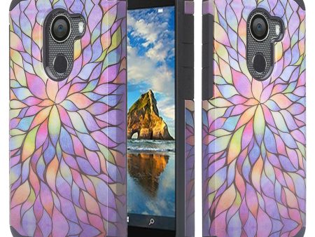 Tmobile REVVL, Alcatel A30 Plus, A30 Fierce, Alcatel Walters Case, Slim Hybrid Dual Layer [Shockproof] Cover - Rainbow Flower Online Sale