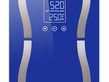 SOGA Glass LCD Digital Body Fat Scale Bathroom Electronic Gym Water Weighing Scales Blue Online now