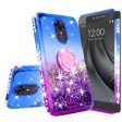 Glitter Phone Case Kickstand Compatible for T-mobile REVVL+ Plus, Coolpad REVVL Plus Case,Ring Stand Liquid Floating Quicksand Bling Sparkle Protective Girls Women for REVVL Plus - (Blue Gradient) Online Hot Sale