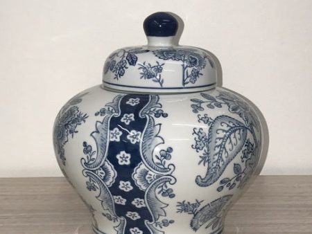 Nanjing Ginger Jar 23cms tall detailed blue floral motifs. Antique-inspired charm. Whether displayed empty or filled with a vibrant collection of flow Discount