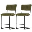 Artiss 2x Bar Stools Velvet Chairs Green Cheap