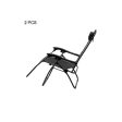 2 Pcs Zero Gravity Folding Reclining Chair (Black) Fashion