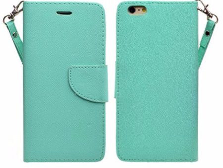 Apple iPhone 6s   6 Case, Wrist Strap Pu Leather Wallet Case with ID & Card Slots for Iphone 6S 6 - Teal For Cheap