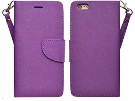 Apple iPhone 6s   6 Case, Wrist Strap Pu Leather Wallet Case with ID & Card Slots for Iphone 6S 6 - Purple Sale