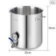 SOGA Stainless Steel 33L No Lid Brewery Pot With Beer Valve 35*35cm Fashion