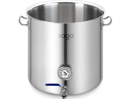 SOGA Stainless Steel No Lid Brewery Pot 50L With Beer Valve 40*40cm Online Sale