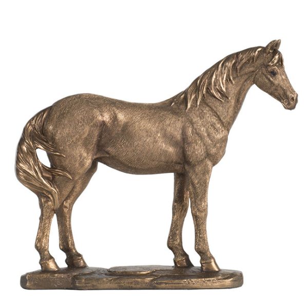 Horse Statue in Rustic Gold Finish 18cmh For Cheap