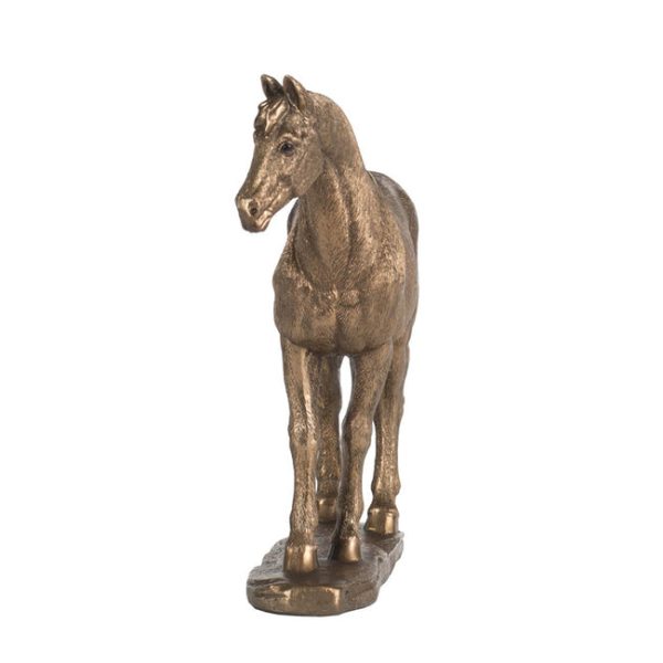 Horse Statue in Rustic Gold Finish 18cmh For Cheap