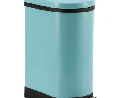 SOGA Foot Pedal Stainless Steel Rubbish Recycling Garbage Waste Trash Bin 10L U Blue on Sale