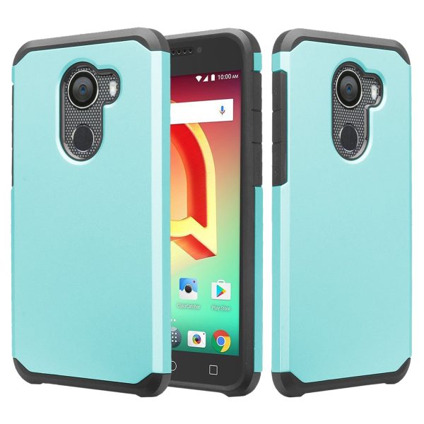 Tmobile REVVL, Alcatel A30 Plus, A30 Fierce, Alcatel Walters Slim Dual Layered Shock Resistant Hybrid Case Cover - Teal Online Hot Sale