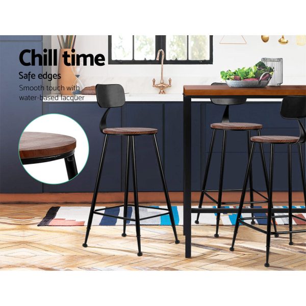 Artiss 4x Bar Stools Vintage Metal Chairs Hot on Sale