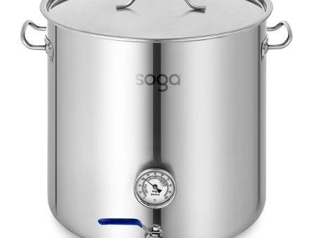 SOGA Stainless Steel Brewery Pot 98L With Beer Valve 50*50cm Online now