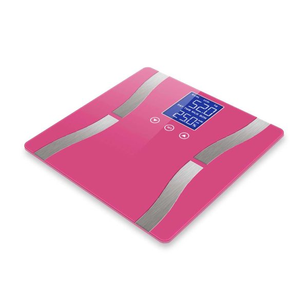 SOGA Glass LCD Digital Body Fat Scale Bathroom Electronic Gym Water Weighing Scales Pink Sale