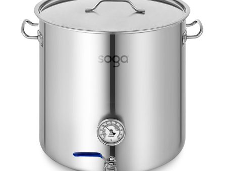 SOGA Stainless Steel Brewery Pot 50L With Beer Valve 40*40cm For Cheap