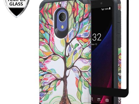 Alcatel 1x Evolve, TCL LX, Avalon V, IdealXTRA Case, [Includes Temper Glass Screen Protector] Slim Hybrid Dual Layer [Shock Resistant] Cover -  Vibrant Tree For Discount