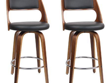 Artiss 2x Bar Stools Swivel Leather Chair 65cm on Sale