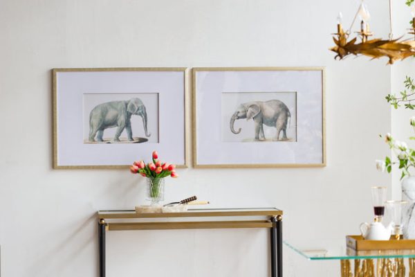 Set of 2 Elephant Framed Prints. Adult Elephant Framed Prints Online Sale