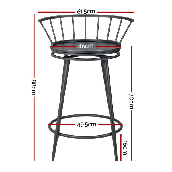 Artiss 2x Bar Stools Swivel Metal Chairs Fashion