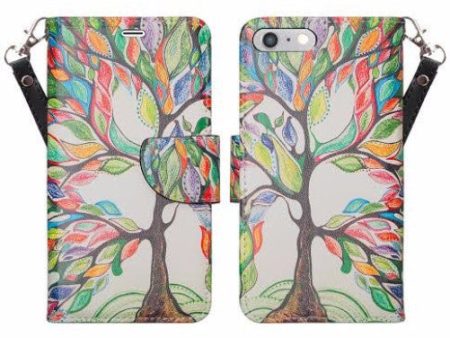 Apple iPhone 6s   6 Case, Wrist Strap Pu Leather Wallet Case with ID & Card Slots for Iphone 6S 6 - Colorful Tree Cheap