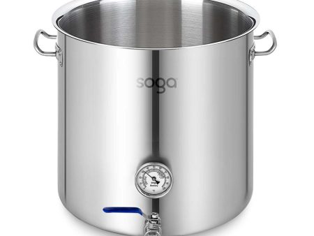 SOGA Stainless Steel No Lid Brewery Pot 130L With Beer Valve 55*55cm Discount