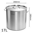 SOGA Stock Pot 17Lt Top Grade Thick Stainless Steel Stockpot 28CM 18 10 Online Sale