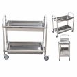 SOGA 2 Tier Stainless Steel Kitchen Trolley Bowl Collect Service Food Cart 85x45x90cm Medium Hot on Sale