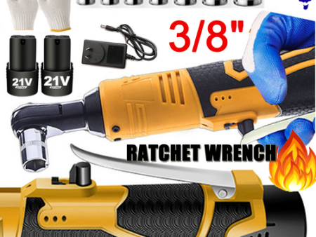 21V 3 8   100N.m Electric Right Angle Ratchet Wrench Charger+ 2 Battery Cheap