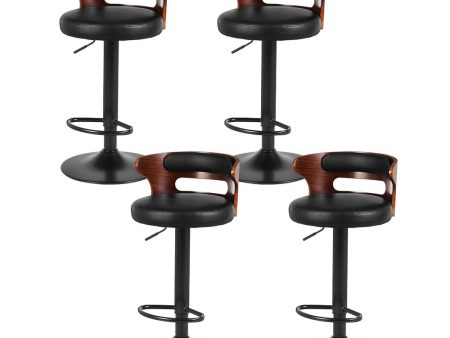 Artiss 4x Bar Stools Gas Lift Faux Leather Supply