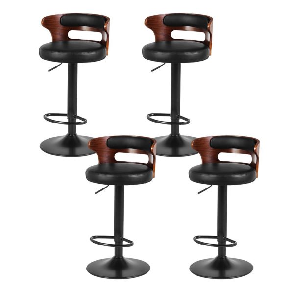 Artiss 4x Bar Stools Gas Lift Faux Leather Supply