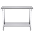 SOGA 2-Tier Commercial Catering Kitchen Stainless Steel Prep Work Bench Table 120*70*85cm on Sale