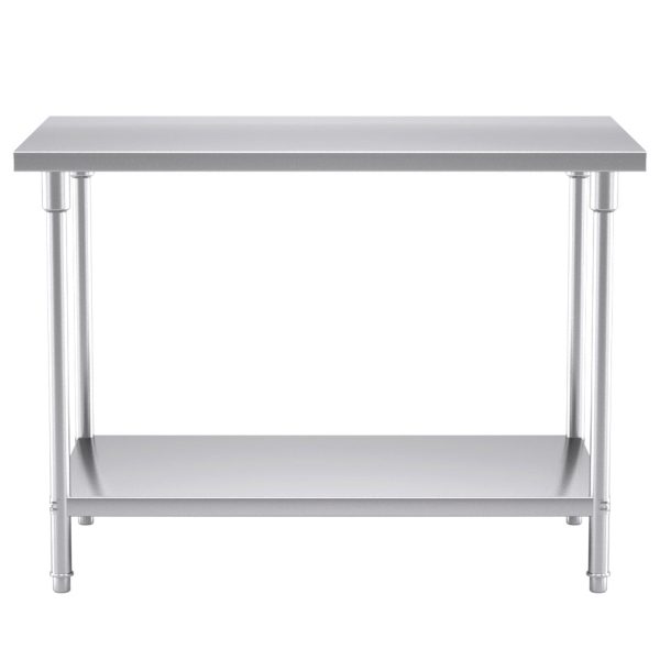 SOGA 2-Tier Commercial Catering Kitchen Stainless Steel Prep Work Bench Table 120*70*85cm on Sale