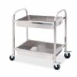 SOGA 2 Tier Stainless Steel Kitchen Trolley Bowl Collect Service FoodCart 95x50x95cm Large For Cheap