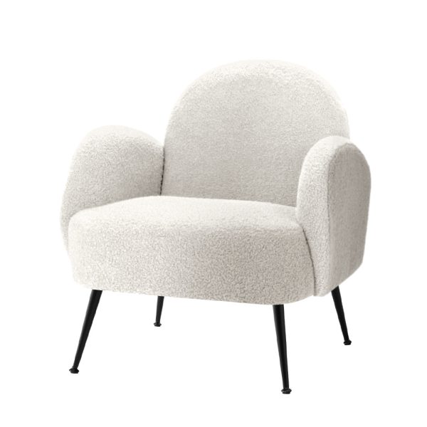 Artiss Armchair Lounge Chair Armchairs Accent Arm Chairs Sherpa Boucle White Sale