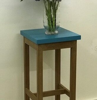 Teal Top Barstool Tall Side Table 81cms high Online now